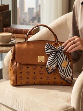 MCM | Bags | Mcm Visetos Front Pocket Boston Bag Black Leather